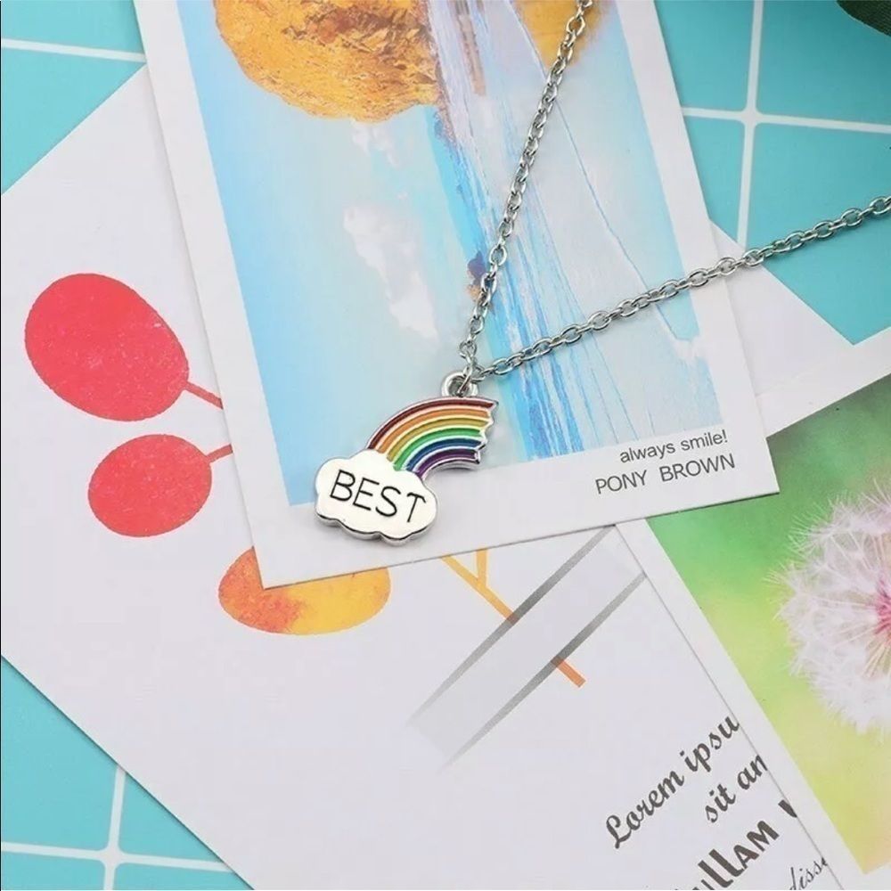 Best Friends Necklaces Enamel Puzzle Rainbow - Picture 2 of 9